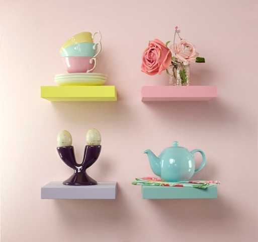 Paintable floating shelves